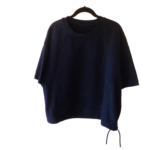 Vince Tops - Vince Wide Sleeve Drawcord Pullover Size Large Navy 100% Cotton VGUC